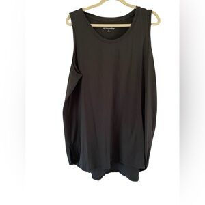 Soft Surroundings Black Sleeveless Tunic Top Stretch Pima Cotton Lightweight 2XL